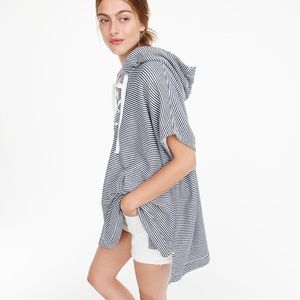 nwot j. crew striped cozy beach poncho in m/l